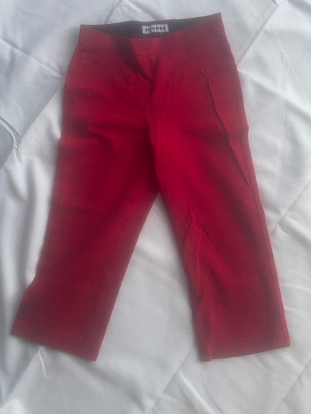 Red ladies Stretch Capri Pants